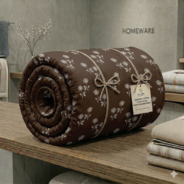 Vivora Reversible Comforter - Brown petals