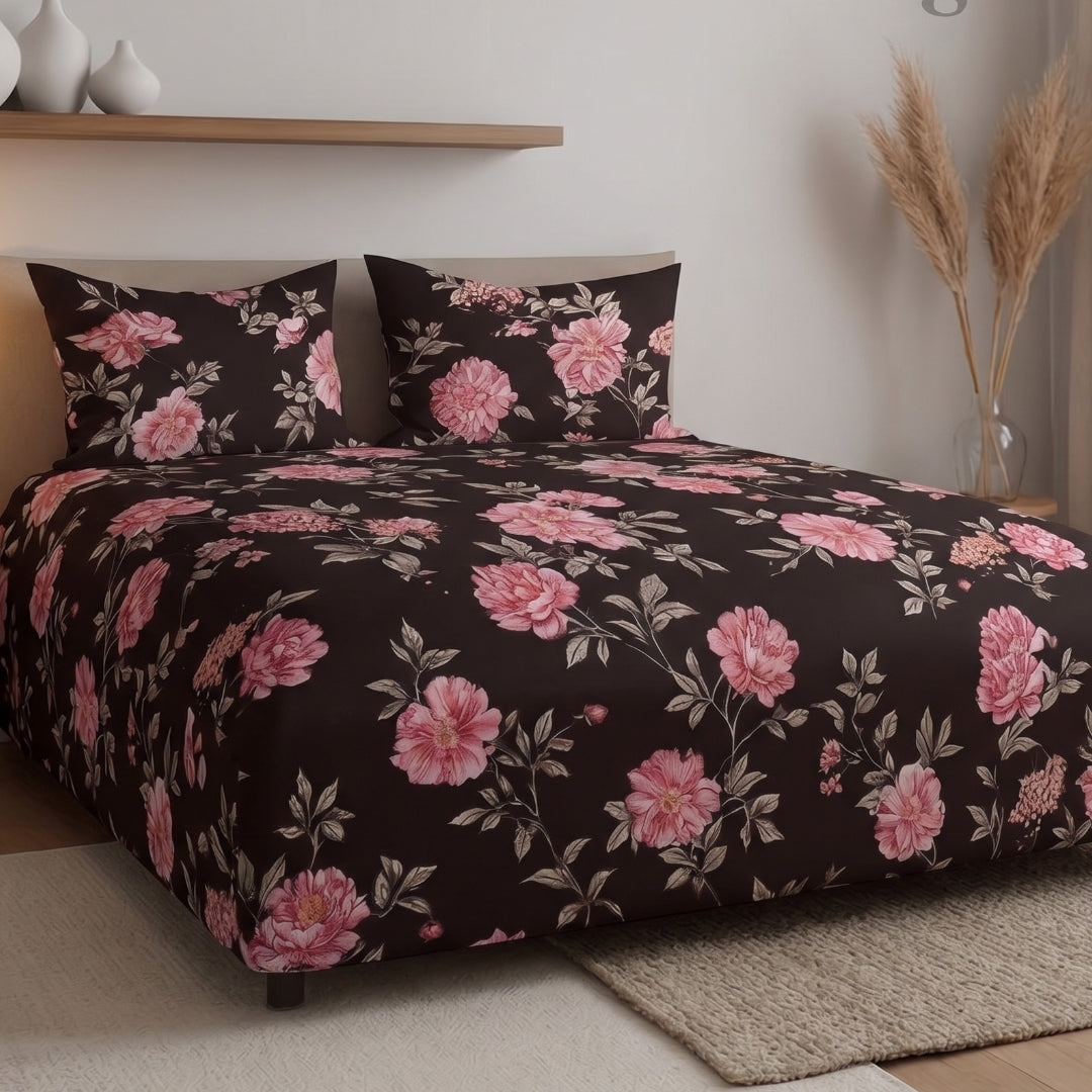 Select Black Pink Flower Pattern