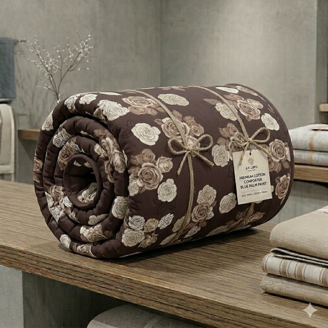 Vivora Reversible Comforter - Brown Flower