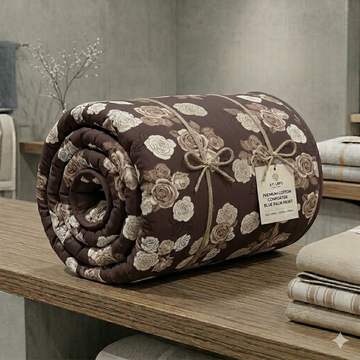 Vivora Reversible Comforter - Brown Flower