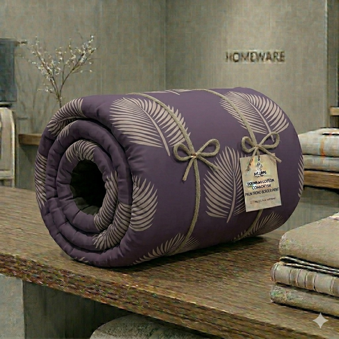 Vivora Reversible Comforter - Purple Leaf