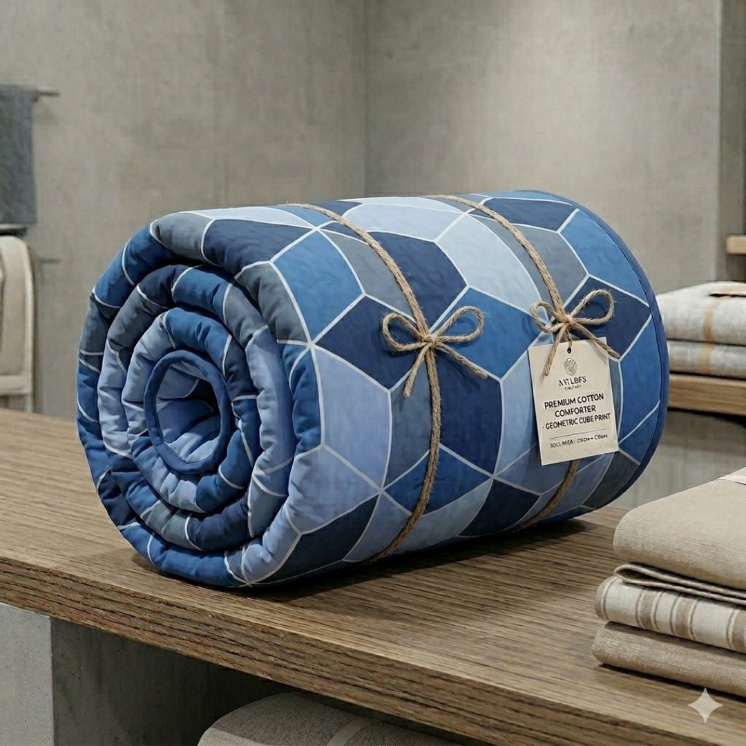 Vivora Reversible Comforter - Blue Block_