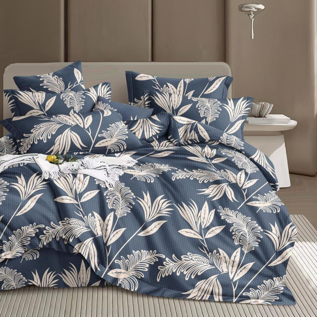 Vivora Reversible Comforter - Blue Leaf