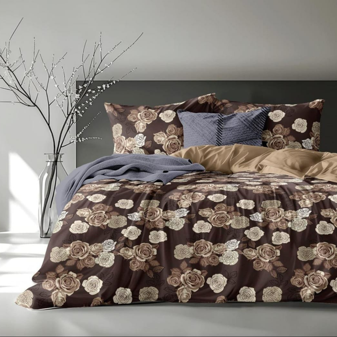 Vivora Reversible Comforter - Brown Flower