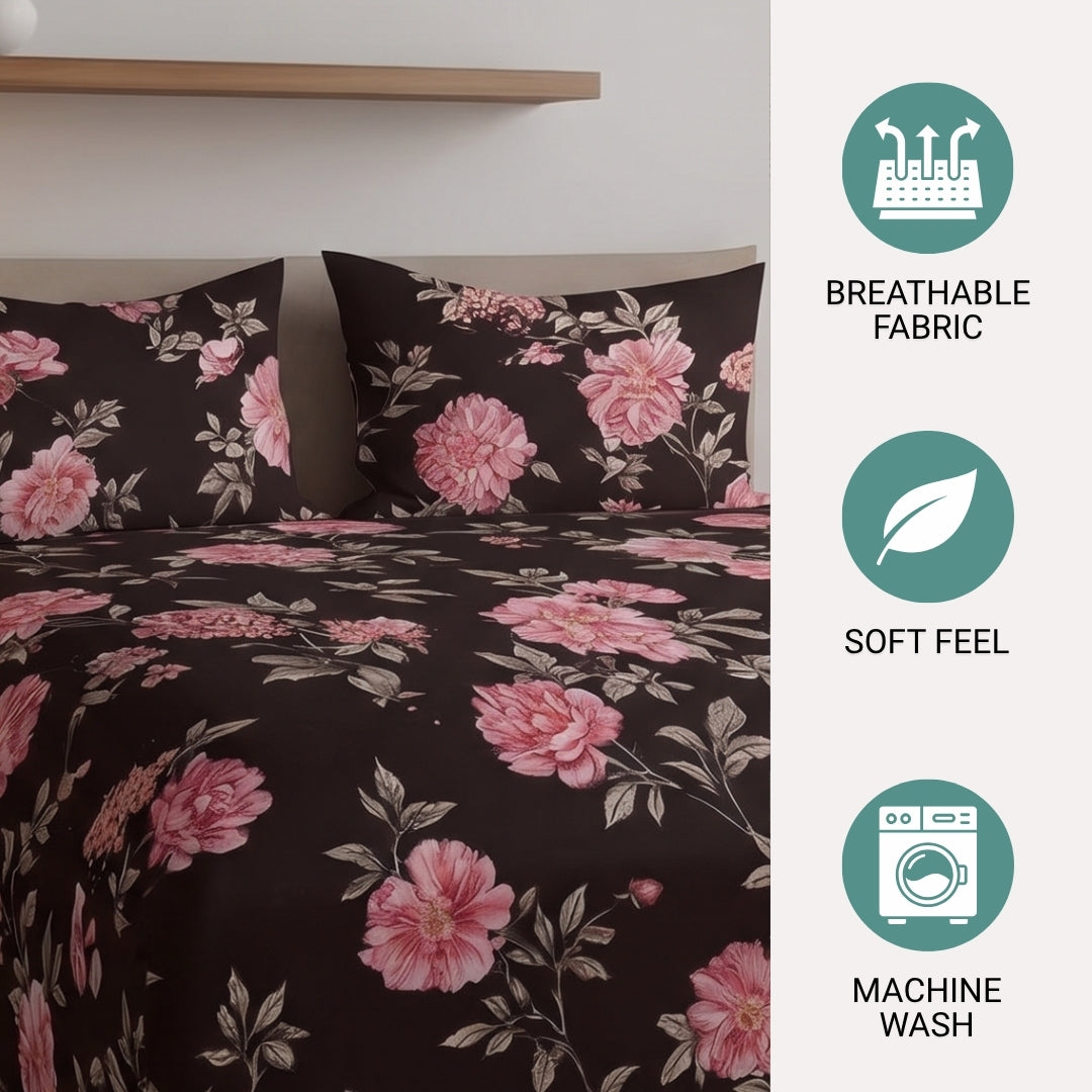 Select Black Pink Flower Pattern
