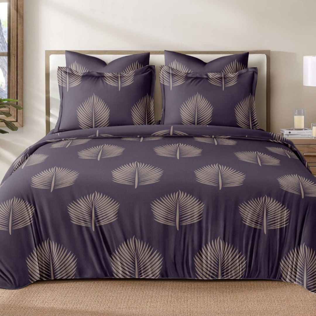 Vivora Reversible Comforter - Purple Leaf