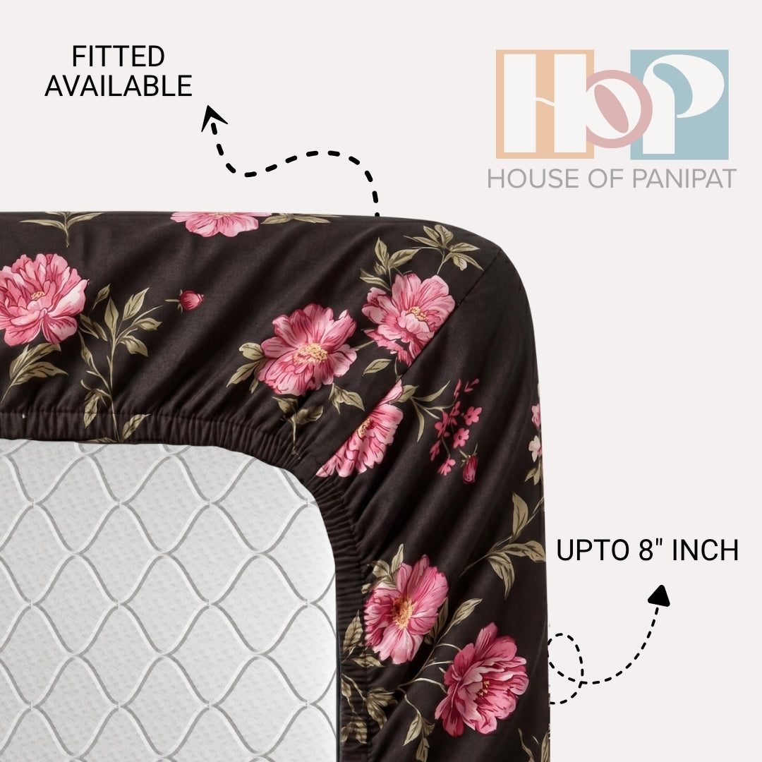 Select Black Pink Flower Pattern